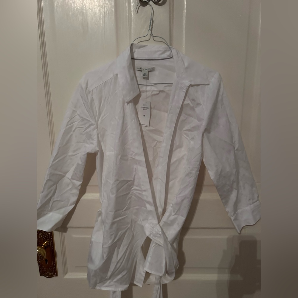 Banana Republic wrap collared top